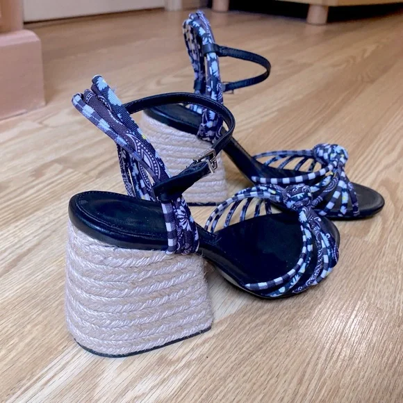 Too cute 😍Schulz espadrilles open toe heels size US 7.5 EUC - Picture 5 of 15